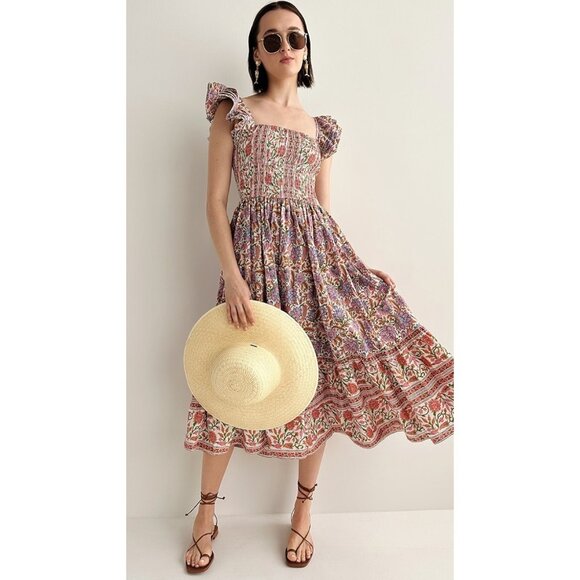 Mille Olympia Smocked Midi Dress in Avignon Floral - Picture 4 of 12